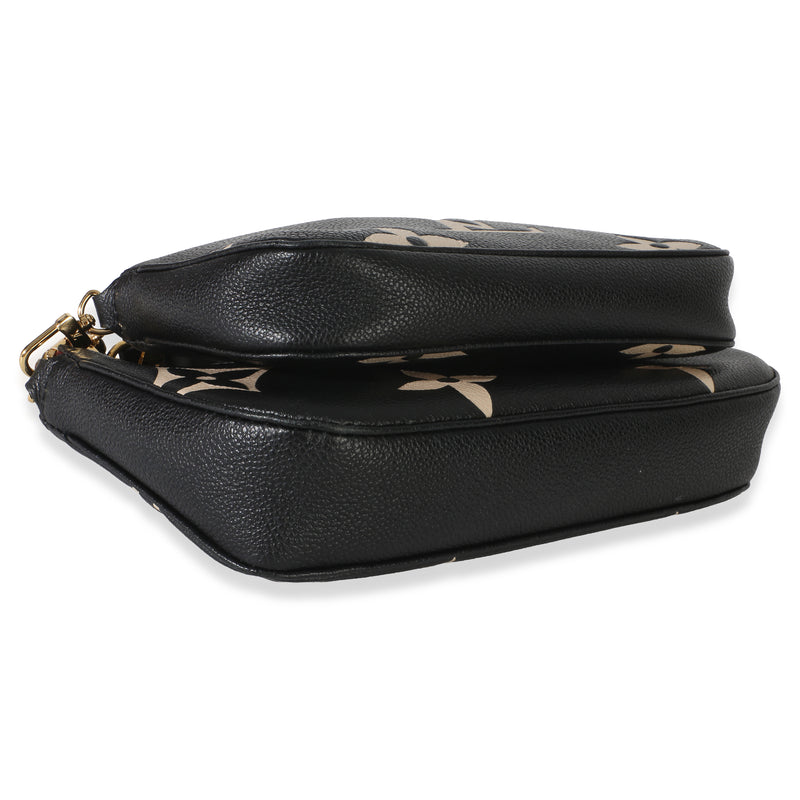 Louis Vuitton Beige Black Monogram Empreinte Multi Pochette Accessoires Beige; Leather Handbag