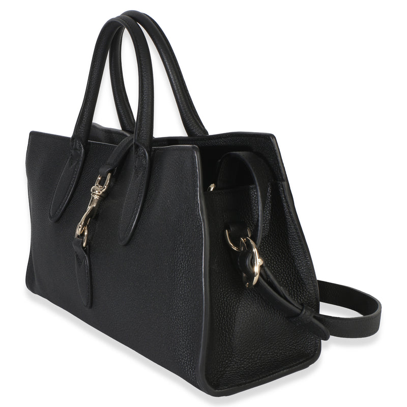 Gucci Black Pebbled Calfskin Medium Jackie Tote Bag Leather Handbag