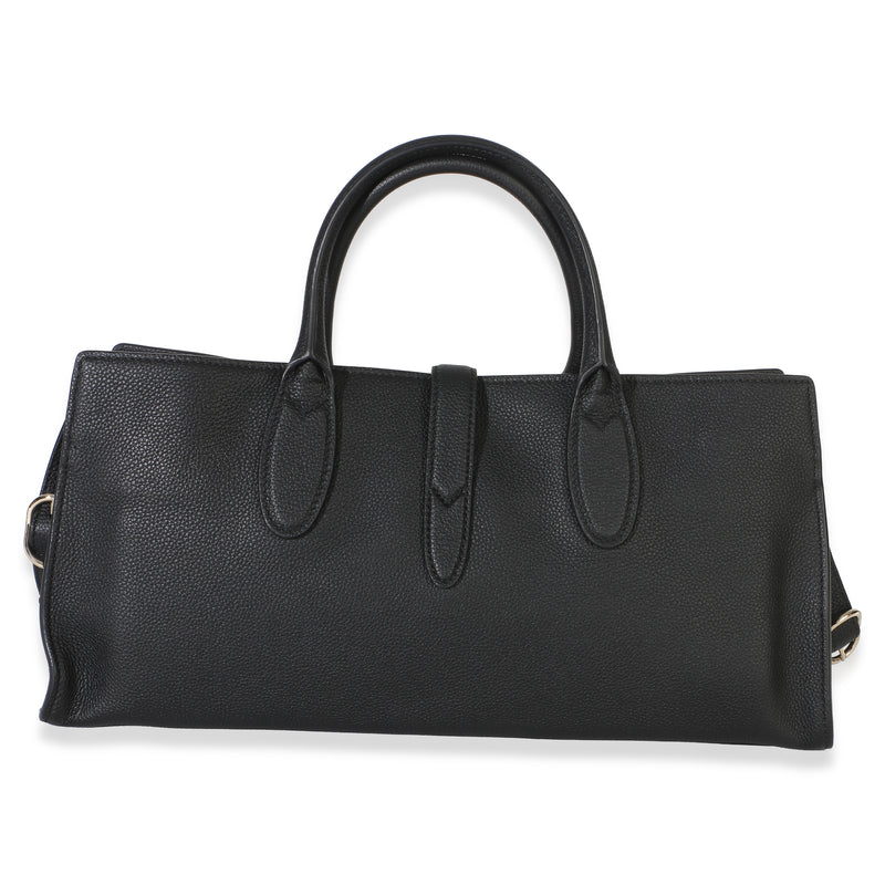 Gucci Black Pebbled Calfskin Medium Jackie Tote Bag Leather Handbag