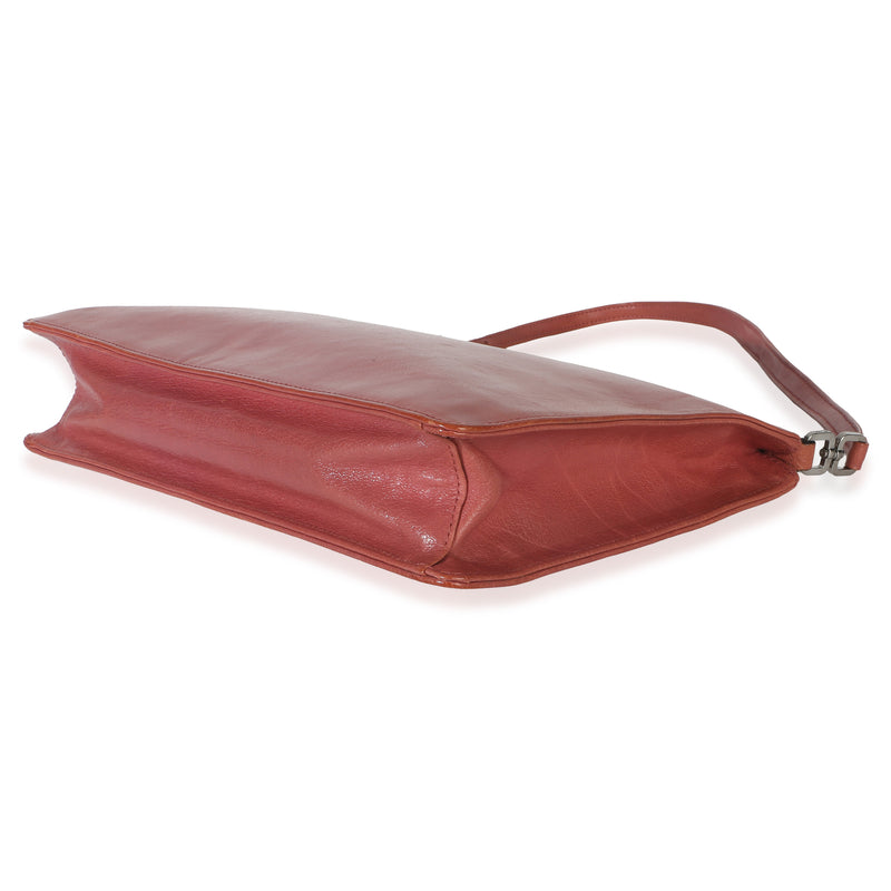 Prada Vintage Pink Bufalino Chic Pochette Leather Handbag