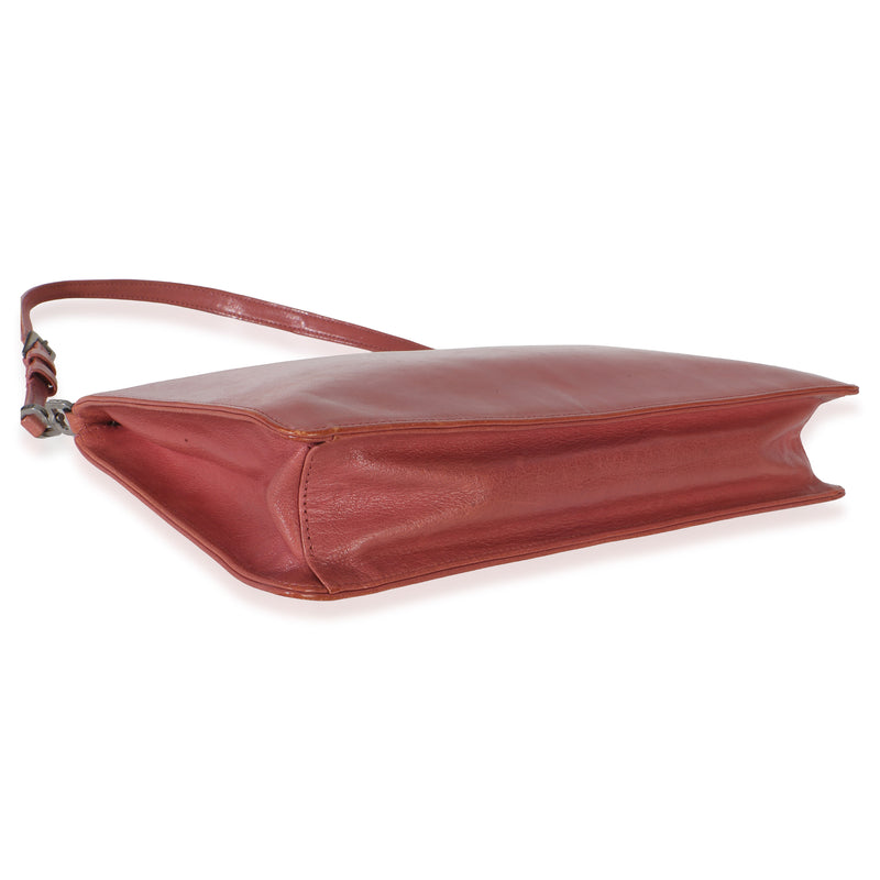 Prada Vintage Pink Bufalino Chic Pochette Leather Handbag