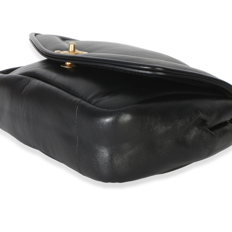 Chanel Black Lambskin Medium Simply Flap Bag Leather Handbag