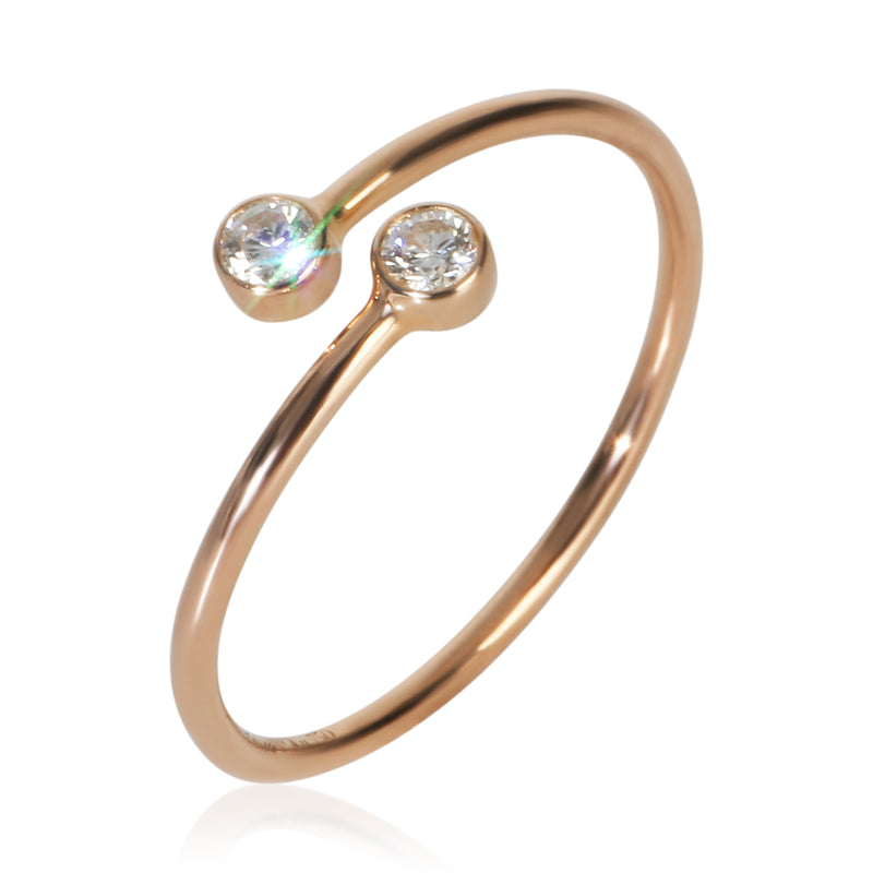 Tiffany & Co. Rose Gold Diamond Elsa Peretti Hoop Ring 18k