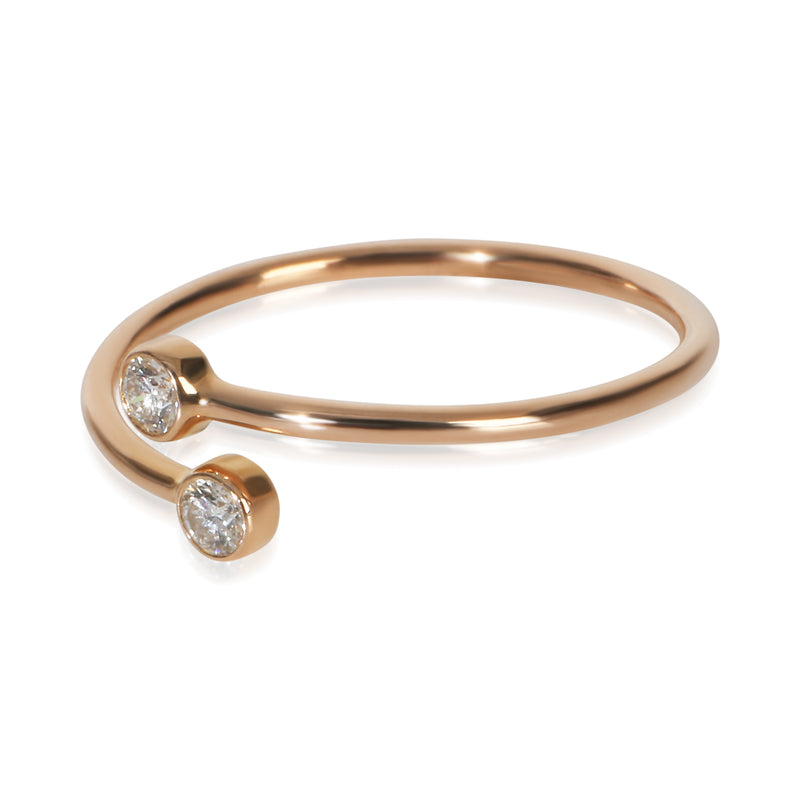 Tiffany & Co. Rose Gold Diamond Elsa Peretti Hoop Ring 18k