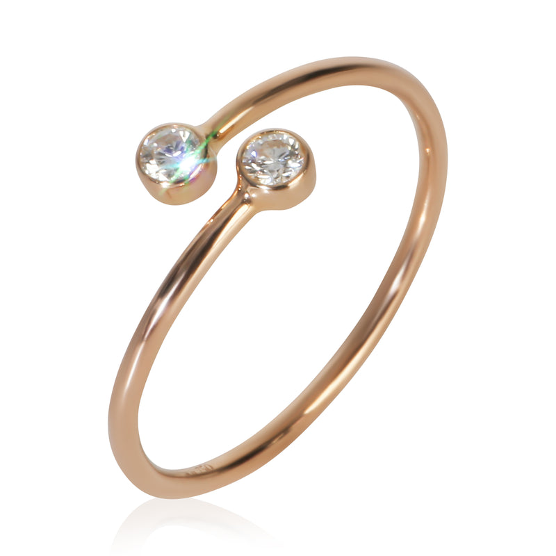Tiffany & Co. Rose Gold Diamond Elsa Peretti Hoop Ring 18k