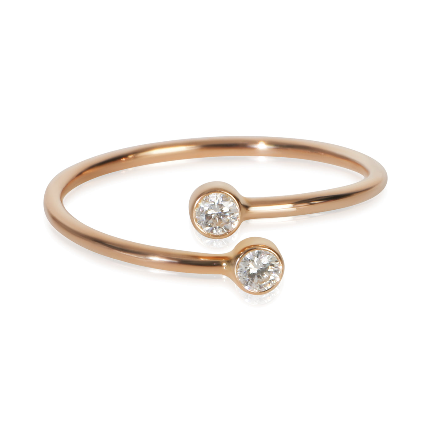 Tiffany & Co. Rose Gold Diamond Elsa Peretti Hoop Ring 18k