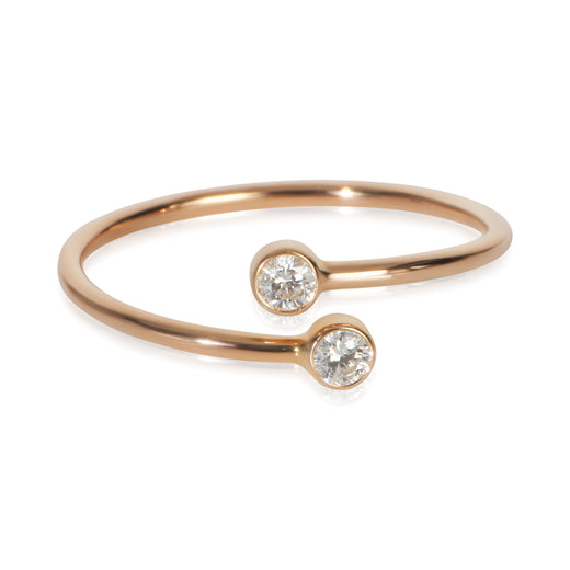 Tiffany & Co. Rose Gold Diamond Elsa Peretti Hoop Ring 18k