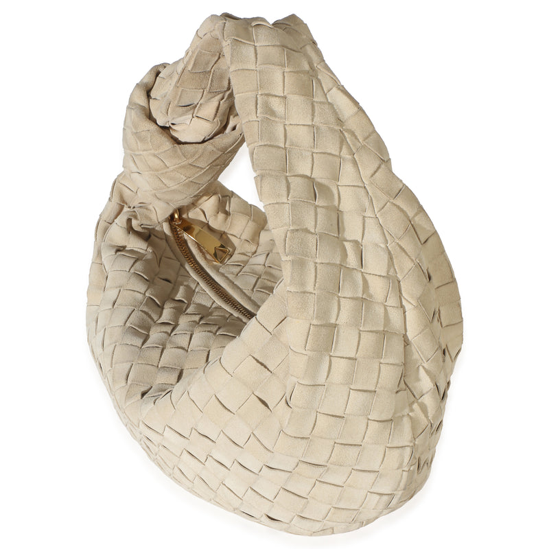 Bottega Veneta Beige Intrecciato Suede Teen Jodie Handbag