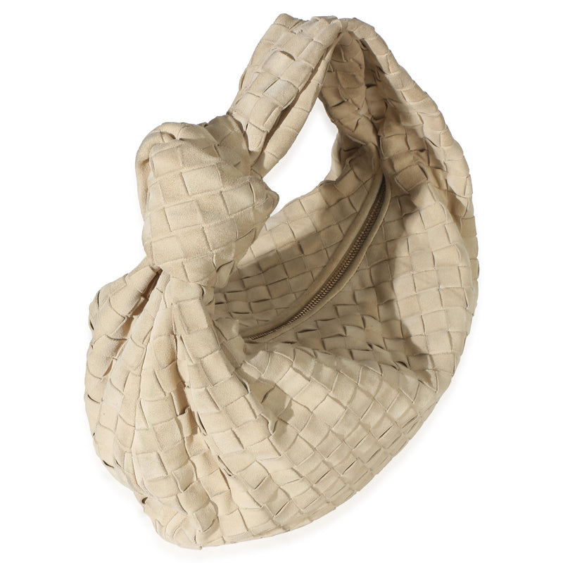 Bottega Veneta Beige Intrecciato Suede Teen Jodie Handbag