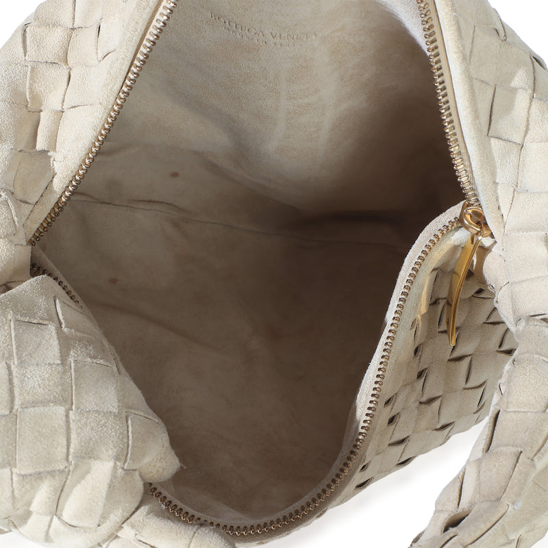 Bottega Veneta Beige Intrecciato Suede Teen Jodie Handbag