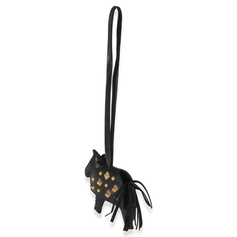 Hermès Black Milo Lambskin Studded Grigri Rodeo Robeo Rock Charm Pm Leather Bag Charms