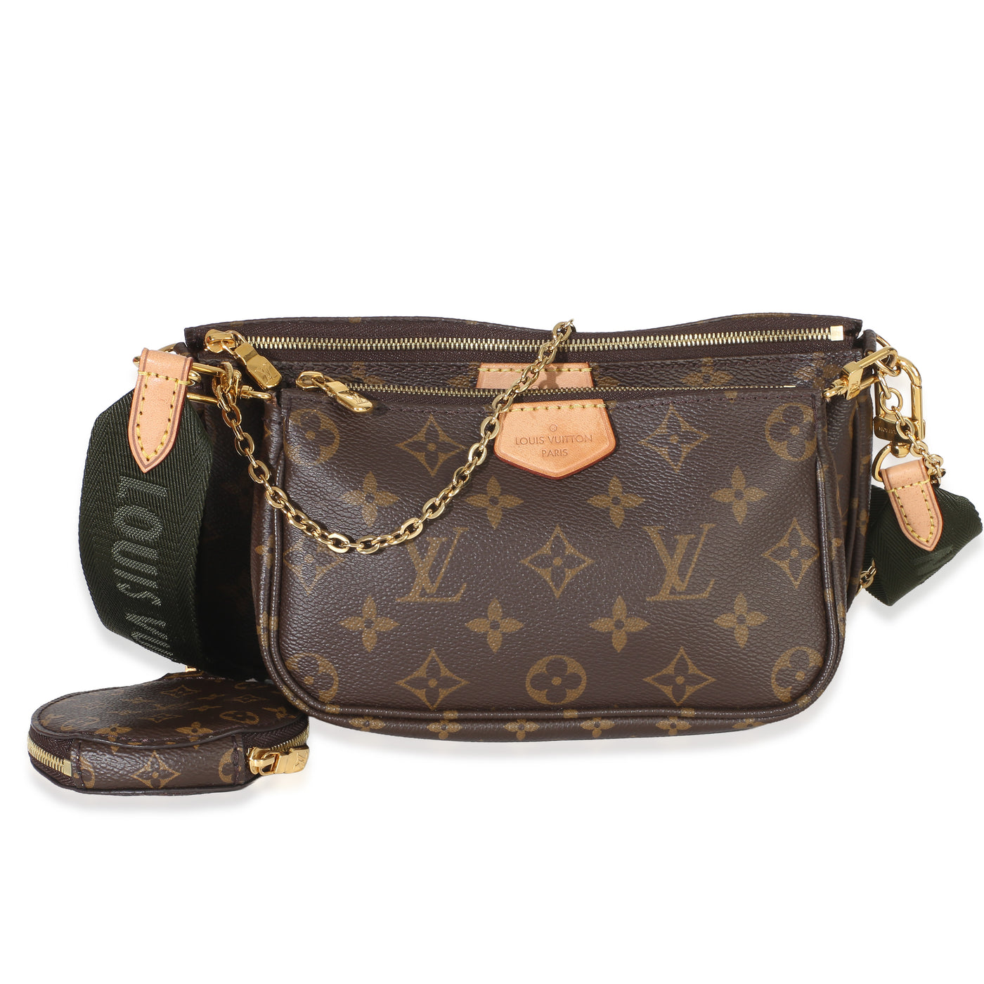Louis Vuitton Khaki Monogram Canvas Multi Pochette Accessoires Brown Handbag