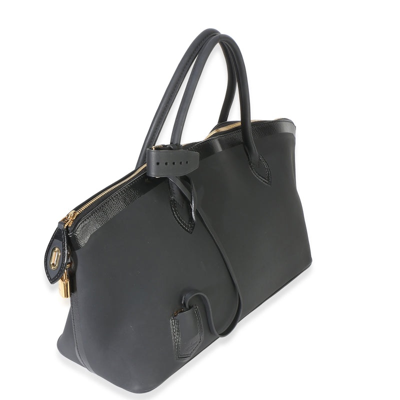 Louis Vuitton Black Calfskin Obsession Lockit East-West Bag Leather Handbag