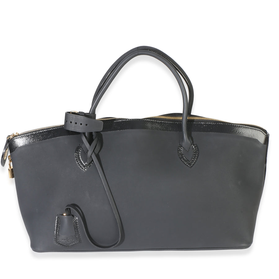 Louis Vuitton Black Calfskin Obsession Lockit East-West Bag Leather Handbag