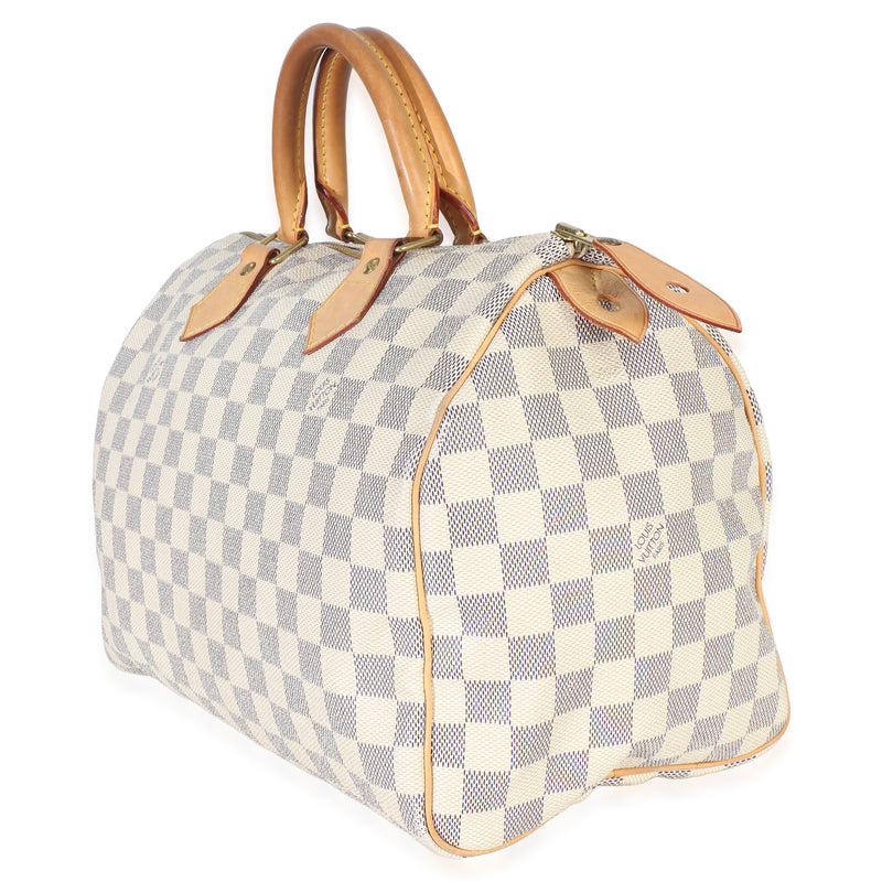 Louis Vuitton Damier Azur Canvas Speedy 30 Beige Handbag