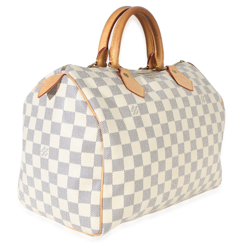 Louis Vuitton Damier Azur Canvas Speedy 30 Beige Handbag