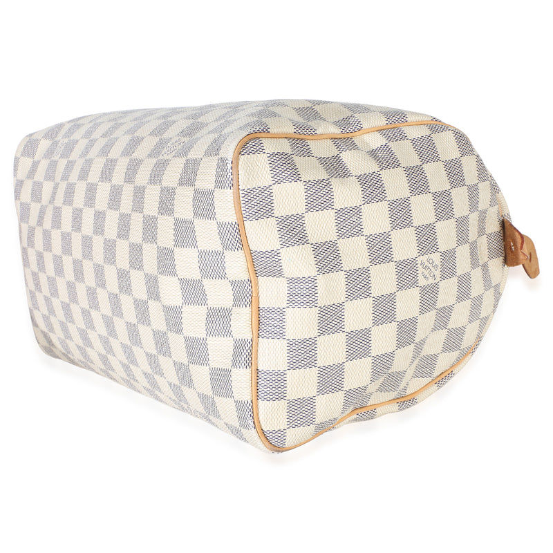 Louis Vuitton Damier Azur Canvas Speedy 30 Beige Handbag