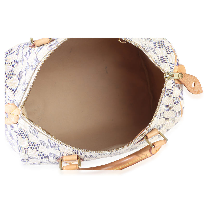Louis Vuitton Damier Azur Canvas Speedy 30 Beige Handbag