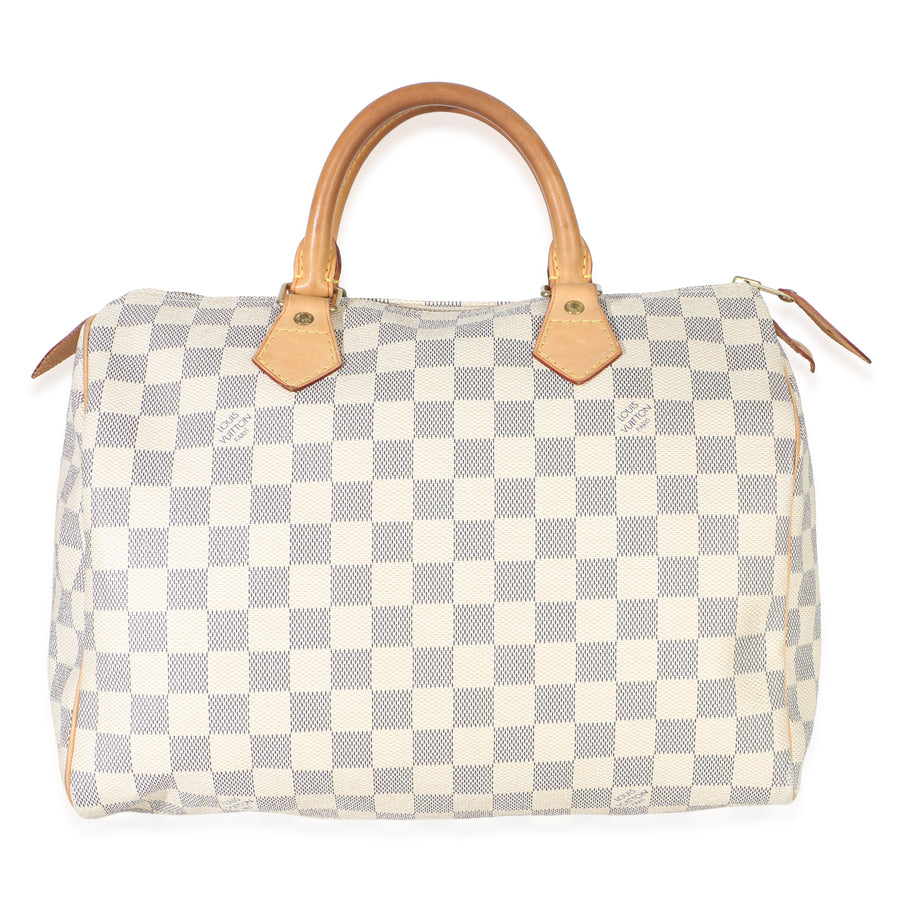 Louis Vuitton Damier Azur Canvas Speedy 30 Beige Handbag