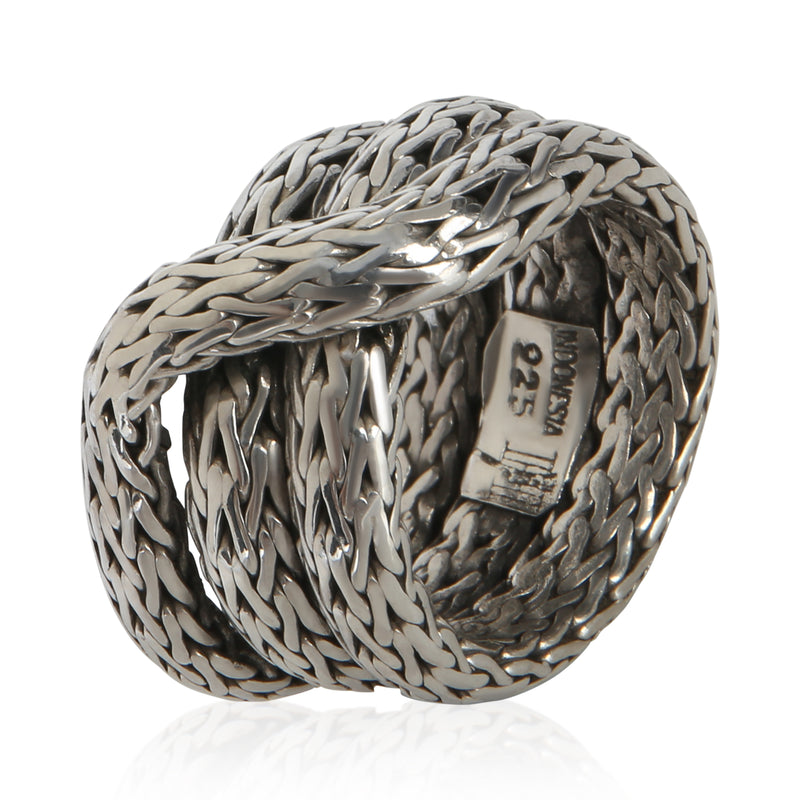 John Hardy Sterling Silver Classic Chain Crossover Ring 925