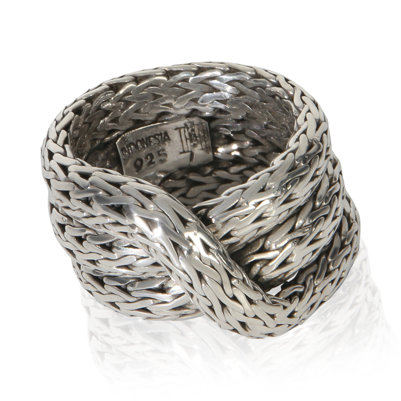 John Hardy Sterling Silver Classic Chain Crossover Ring 925