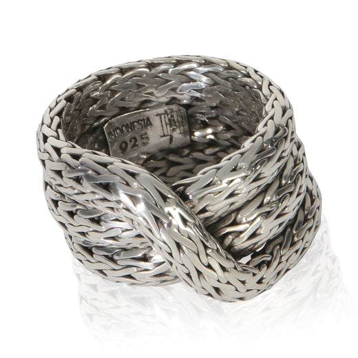 John Hardy Sterling Silver Classic Chain Crossover Ring 925
