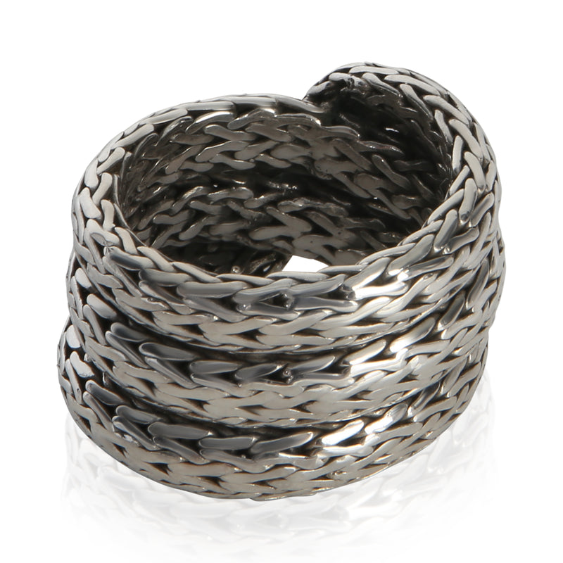 John Hardy Sterling Silver Classic Chain Crossover Ring 925