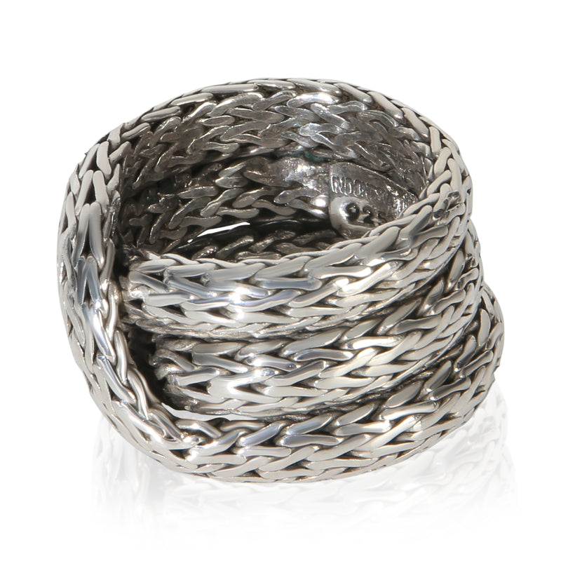 John Hardy Sterling Silver Classic Chain Crossover Ring 925