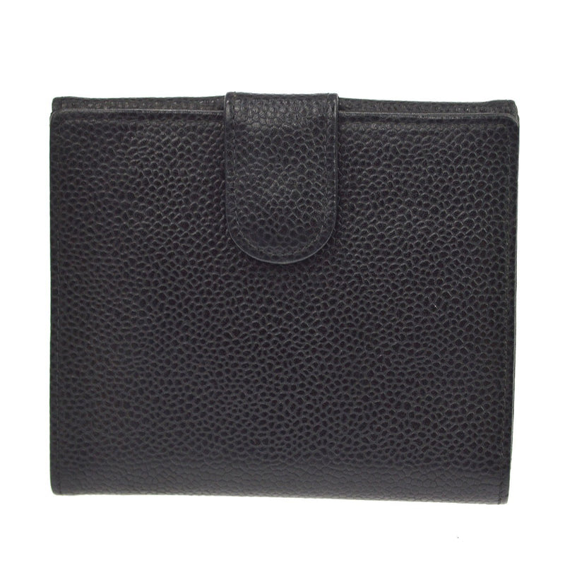 Chanel Vintage Timeless Bifold Caviar Black Leather Accessory