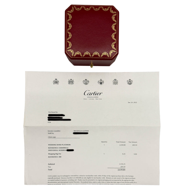 Cartier Platinum 4mm C De Band 950