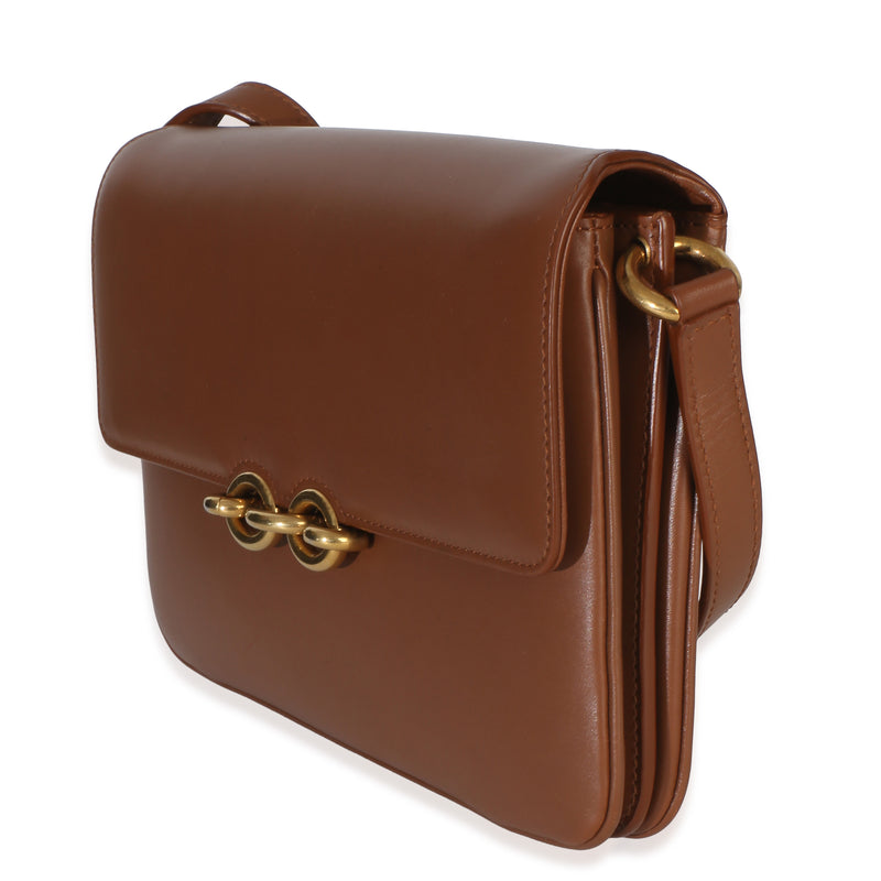 Saint Laurent Brown Smooth Calfskin Le Maillon Satchel Leather Handbag