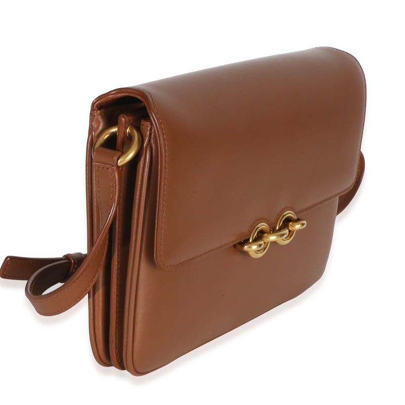 Saint Laurent Brown Smooth Calfskin Le Maillon Satchel Leather Handbag