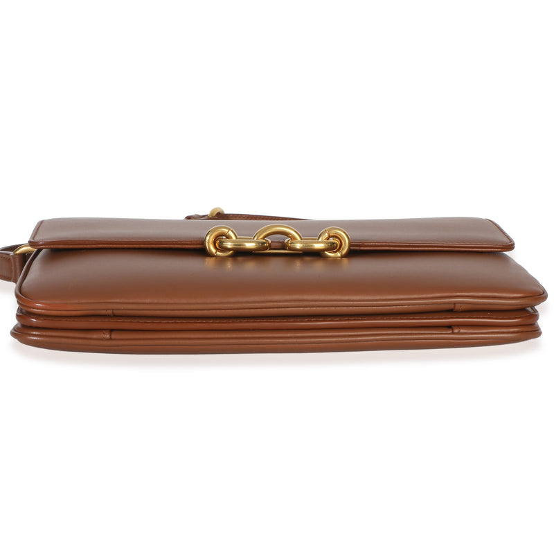 Saint Laurent Brown Smooth Calfskin Le Maillon Satchel Leather Handbag