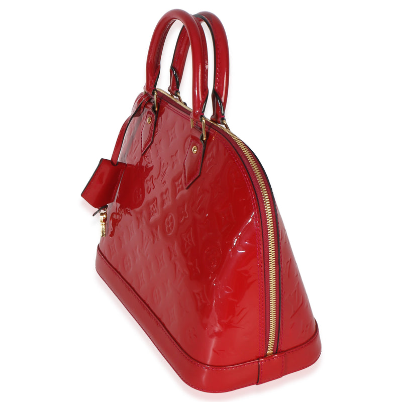 Louis Vuitton Red Monogram Vernis Alma Pm Patent Leather Handbag