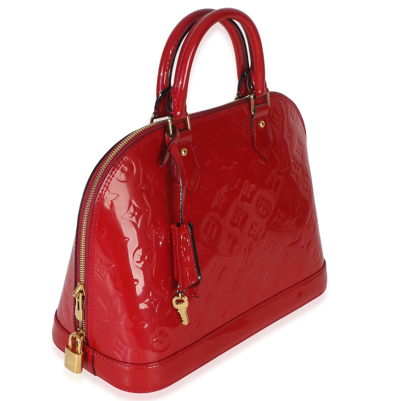 Louis Vuitton Red Monogram Vernis Alma Pm Patent Leather Handbag
