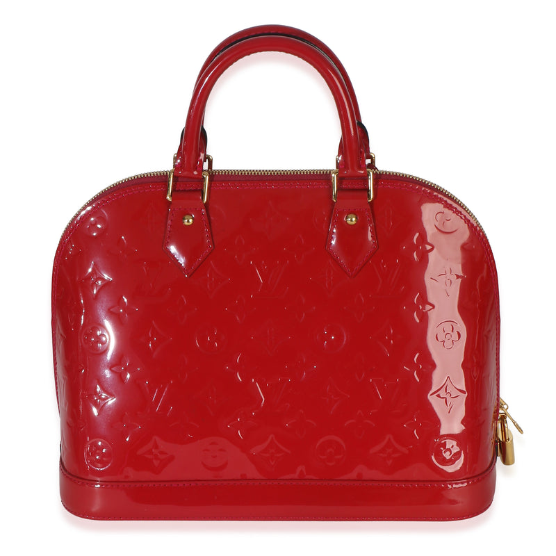 Louis Vuitton Red Monogram Vernis Alma Pm Patent Leather Handbag