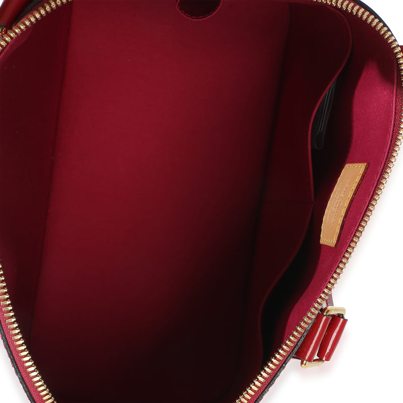 Louis Vuitton Red Monogram Vernis Alma Pm Patent Leather Handbag