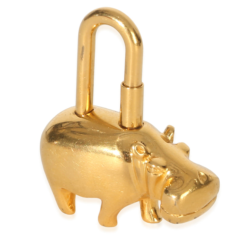 Hermès Cadena Hippopotamus 2005 Annee Des Fleuves Gold Lock Charm Leather; Other Bag Charms