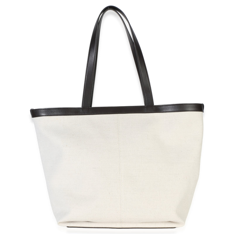 Bottega Veneta Beige Brown Canvas Mix Nappa Intrecciato Medium Flip Flap Tote Beige; Neutral Handbag