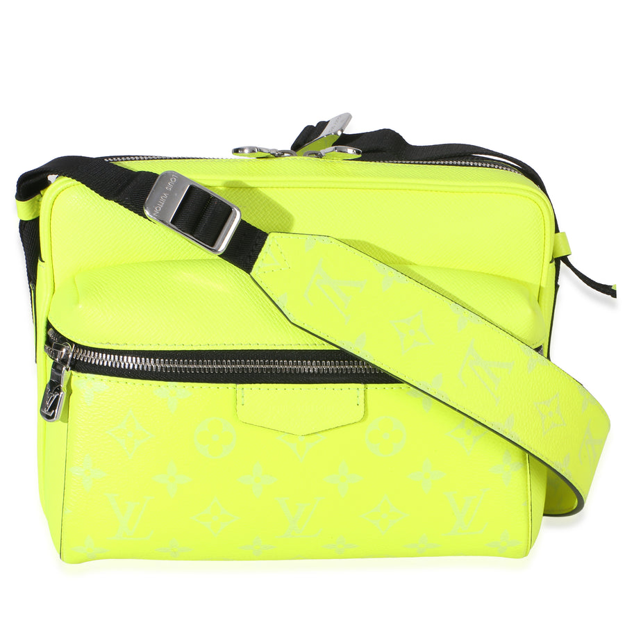 Louis Vuitton Neon Yellow Monogram Taigarama Canvas Outdoor Messenger Handbag