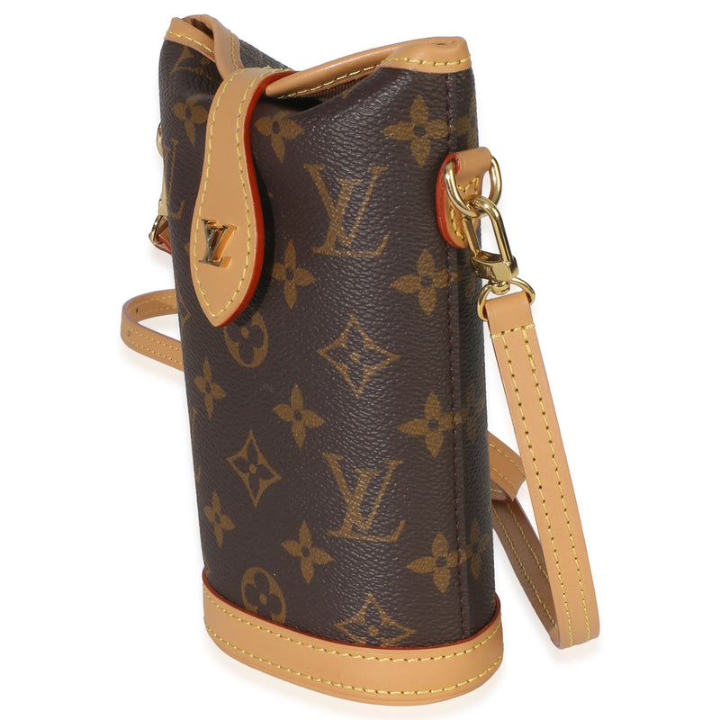 Louis Vuitton Monogram Canvas Fold Me Pouch Brown Coated Handbag