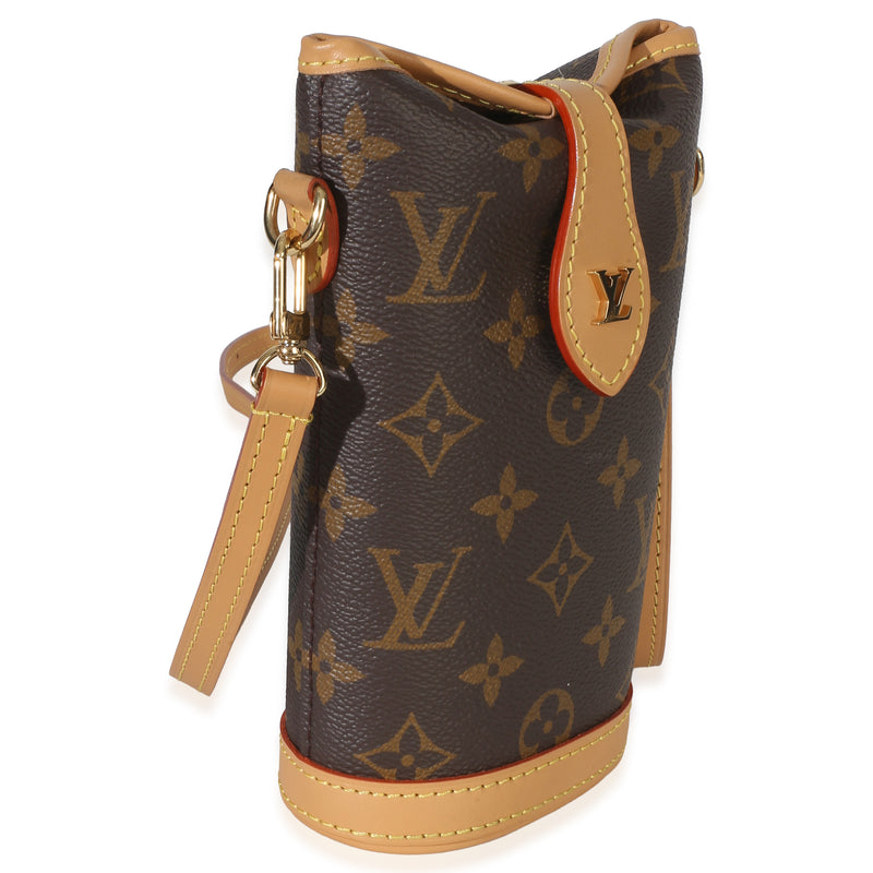 Louis Vuitton Monogram Canvas Fold Me Pouch Brown Coated Handbag