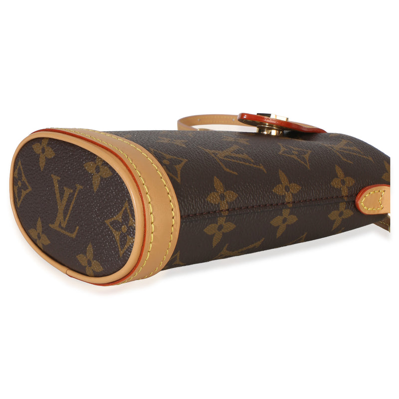 Louis Vuitton Monogram Canvas Fold Me Pouch Brown Coated Handbag