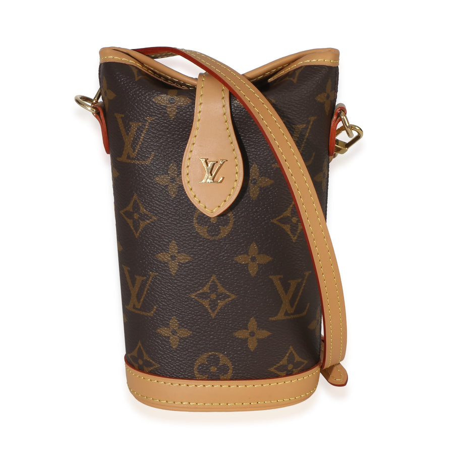 Louis Vuitton Monogram Canvas Fold Me Pouch Brown Coated Handbag