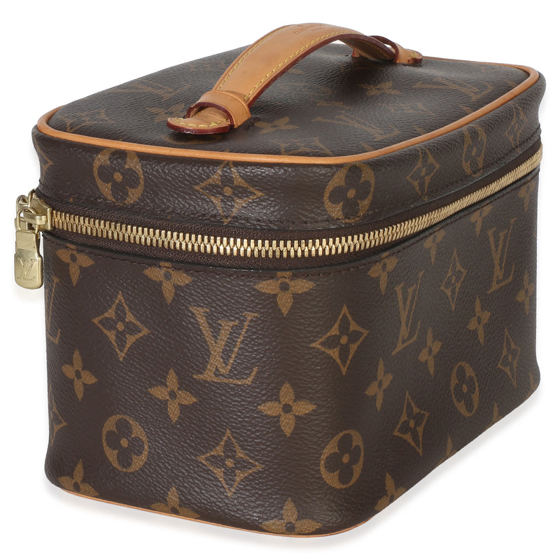 Louis Vuitton Monogram Canvas Nice Mini Vanity Brown Coated Handbag