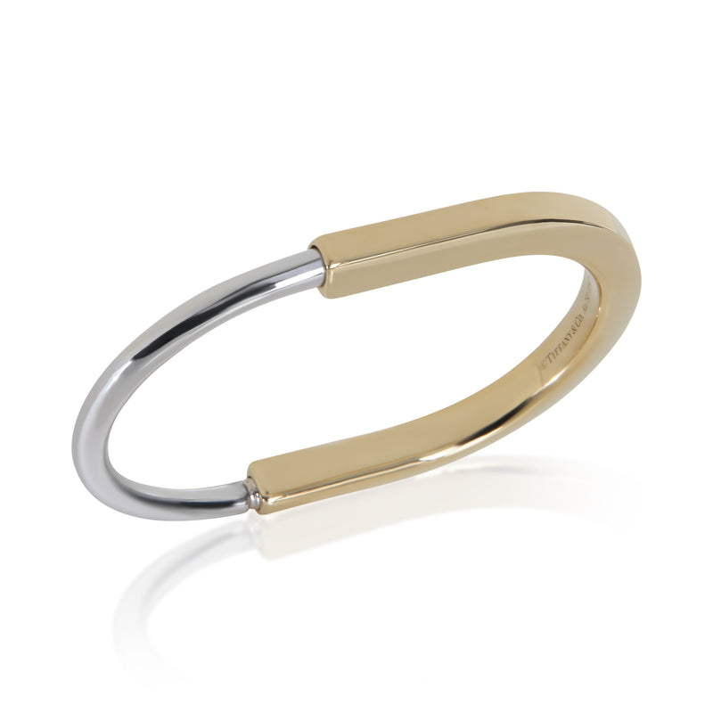 Tiffany & Co. White Gold Yellow Lock Bangle Bracelet 18k