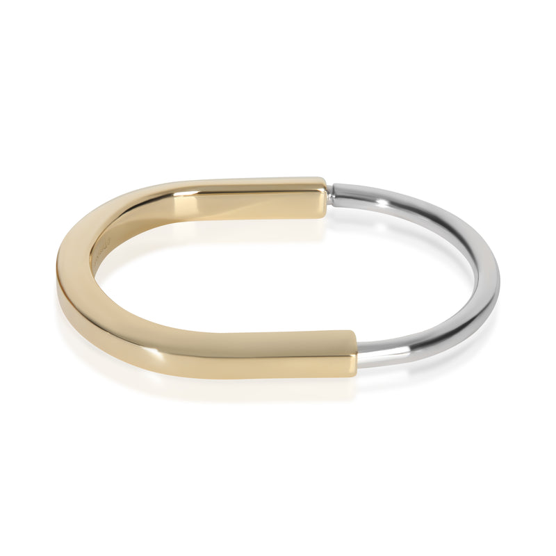 Tiffany & Co. White Gold Yellow Lock Bangle Bracelet 18k