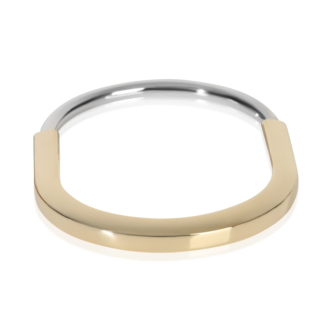 Tiffany & Co. White Gold Yellow Lock Bangle Bracelet 18k