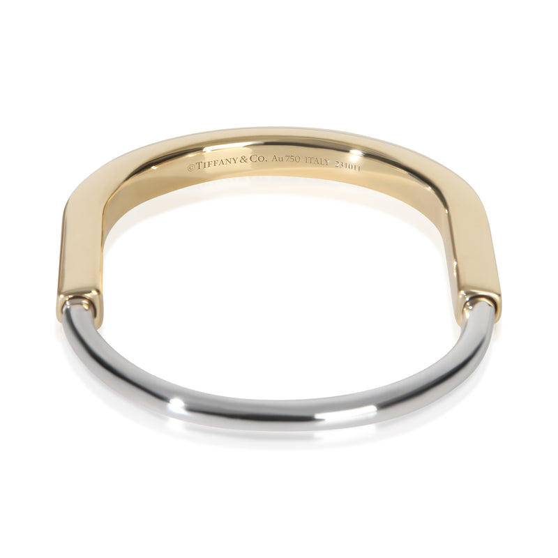 Tiffany & Co. White Gold Yellow Lock Bangle Bracelet 18k