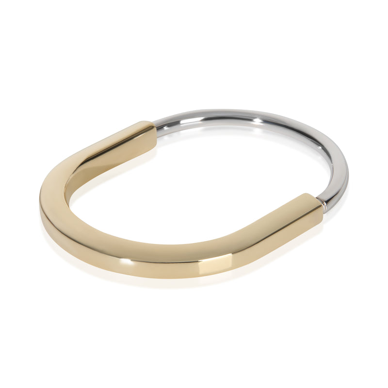 Tiffany & Co. White Gold Yellow Lock Bangle Bracelet 18k